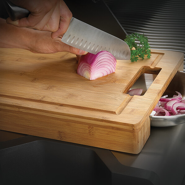 Napoleon Cutting Board with Stainless Steel Bowls