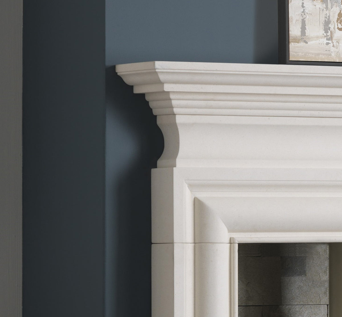 Penman Avellino 57" Agean Limestone Fireplace Mantel