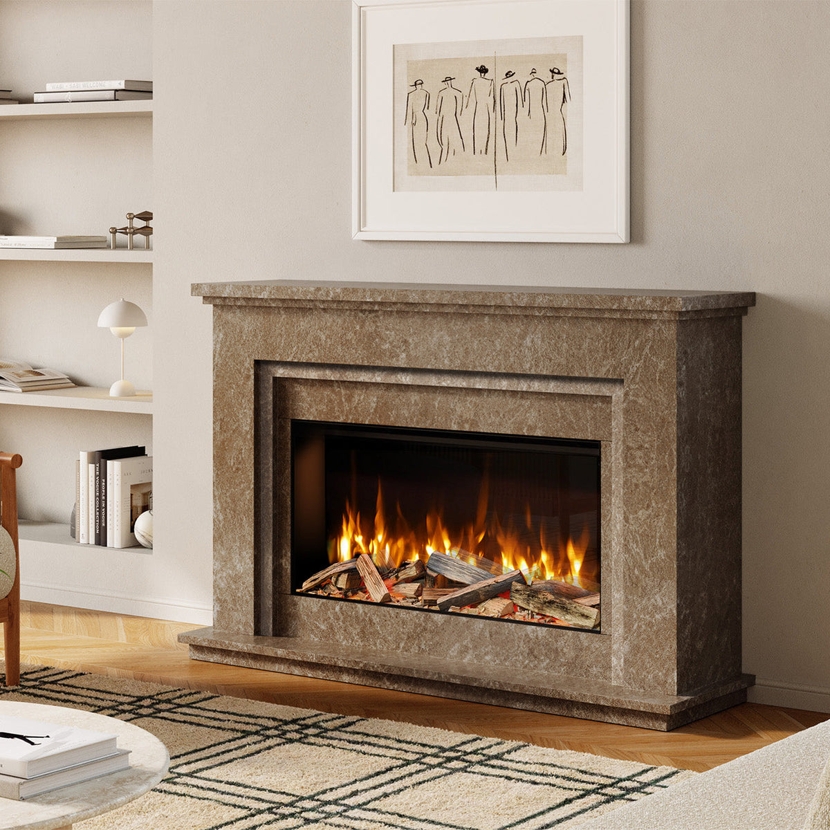 Evonic Bourton FS Marble Electric Fire Suite
