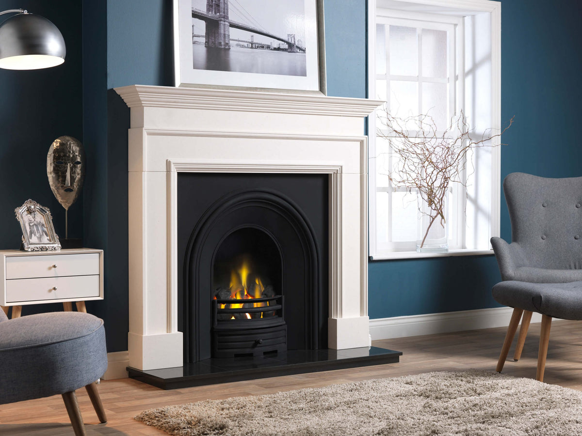 Penman Cortese 58" Agean Limestone Fireplace Mantel