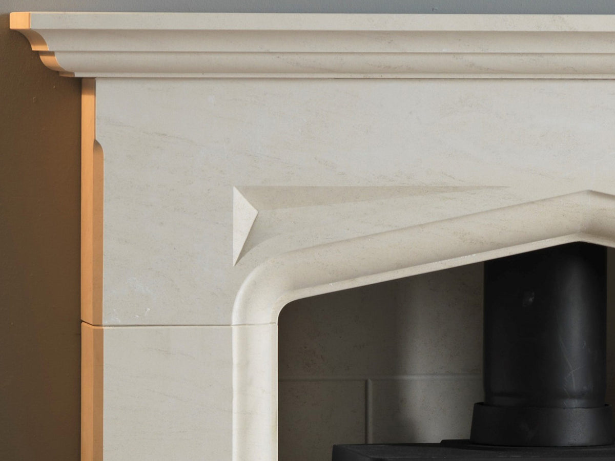 Penman Delamere 54" Portuguese Limestone Fireplace Suite