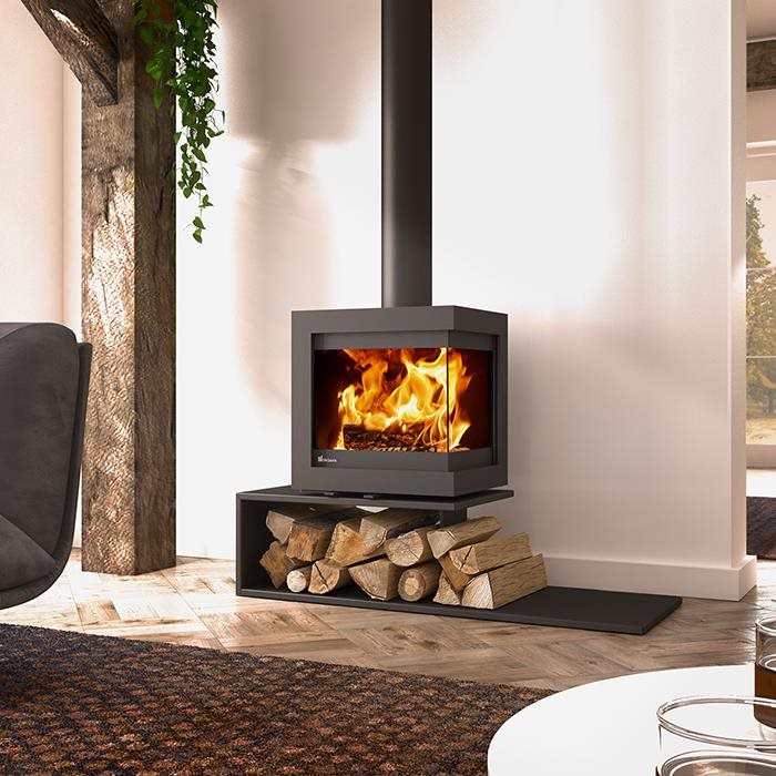 Dik Geurts Bora Corner (Floating Plateau) wood burning stove