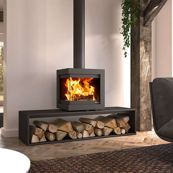 Dik Geurts Bora Corner (Straight Plateau) wood burning stove