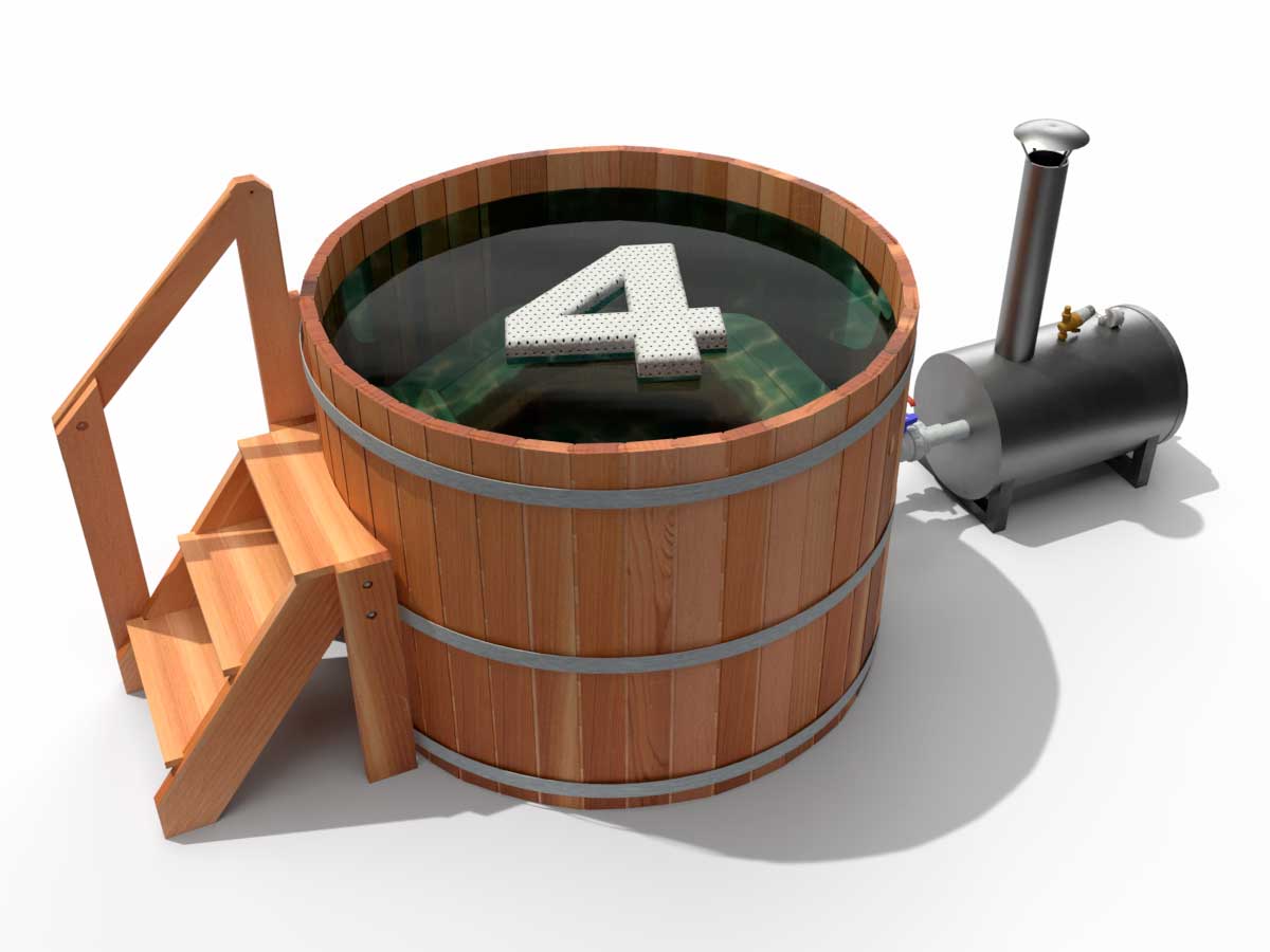 Aurora Cedar Wood Hot Tub Wood Burner (4 Person)
