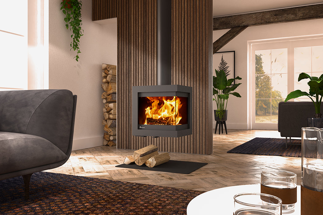 Dik Geurts Bora Corner wood burning stove
