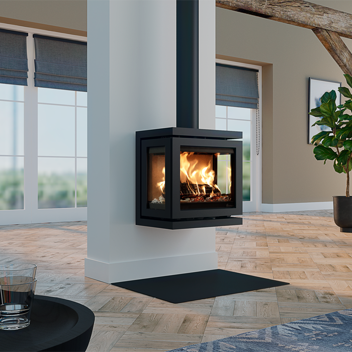 Dik Geurts Vidar Triple Small Wall Wood Burning Stove