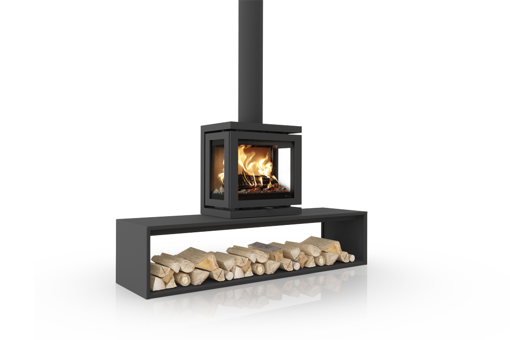 Dik Geurts Vidar Triple Small Straight Plateau Wood Burning Stove