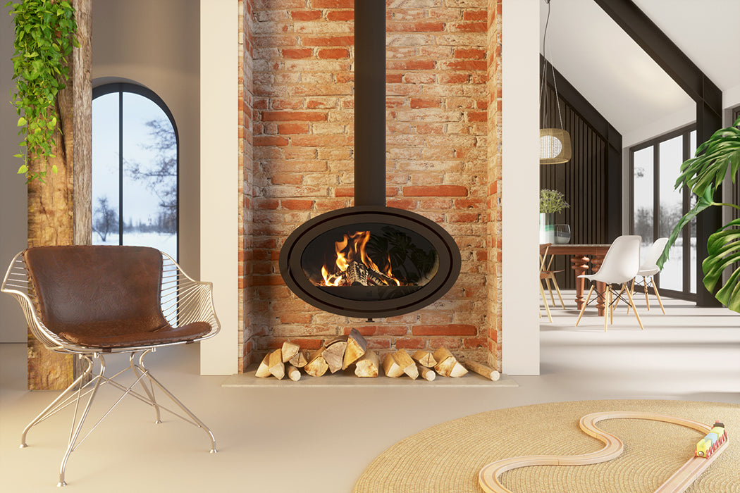 Dik Geurts Oval Front Fixed Wood Burning Stove