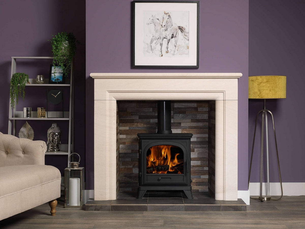 Penman Monza 54" Portuguese Limestone Fireplace Mantel