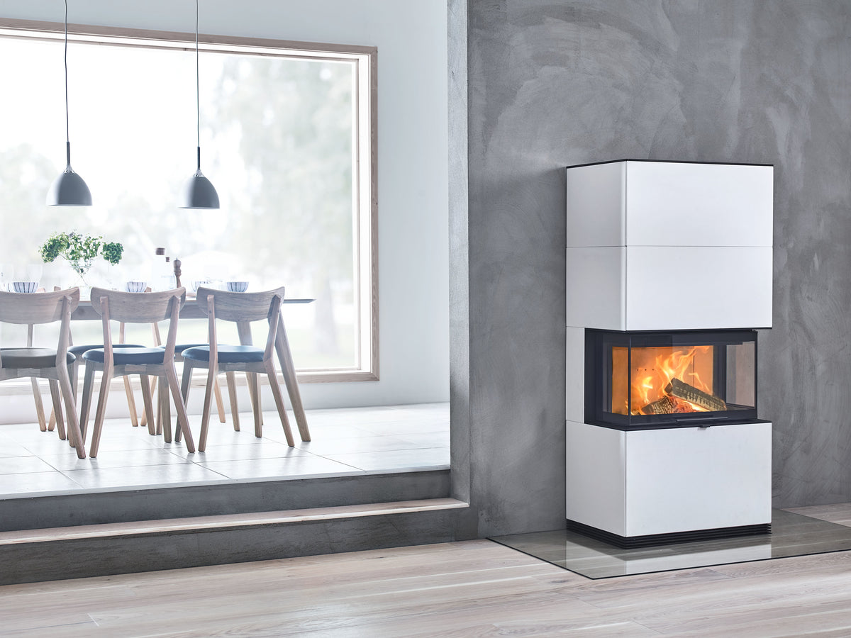 Contura i51A Artstone White Wood Burning Fireplace