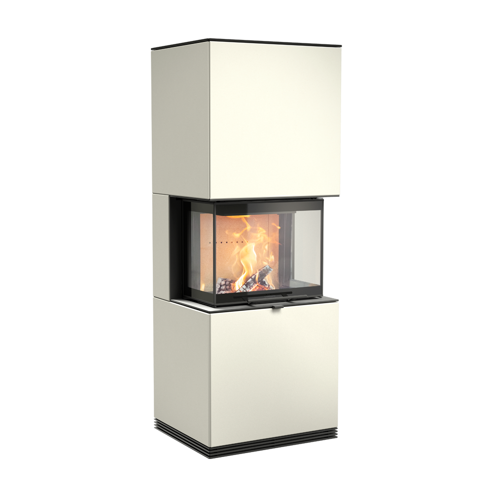 Contura i61A Artstone White Wood Burning Fireplace