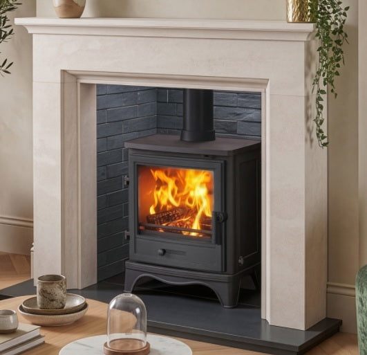 Penman Helston 53" Corinthian Limestone Fireplace Mantel