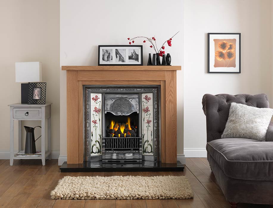 Penman Calabria 54" Oak Fireplace Mantel