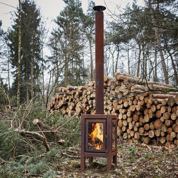 RB73 - Quaruba XXL - Weathered Premium Outdoor Chiminea and Wood Stove