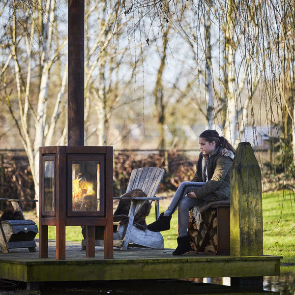RB73 - Quaruba XXL - Weathered Premium Outdoor Chiminea and Wood Stove