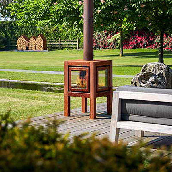 RB73 - Quaruba L - Weathered Premium Outdoor Chiminea and Wood Stove