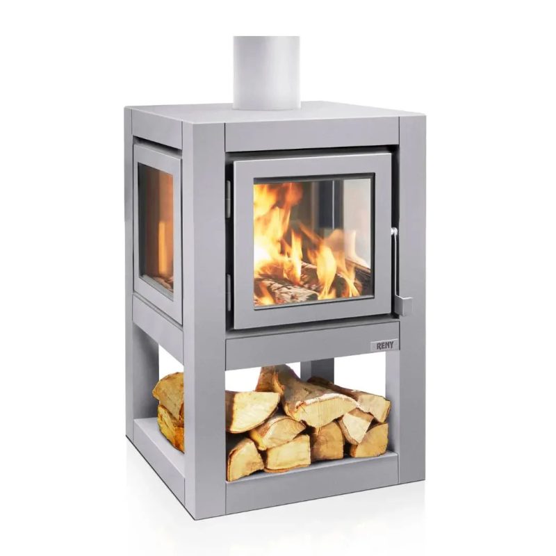 RB73 - Quaruba L Mobile - Stainless Steel Mat Premium Outdoor Chiminea and Wood Stove