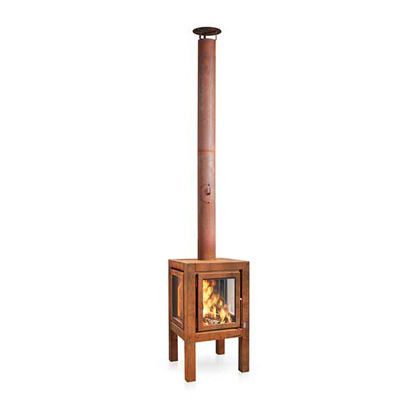 RB73 - Quaruba L - Weathered Premium Outdoor Chiminea and Wood Stove