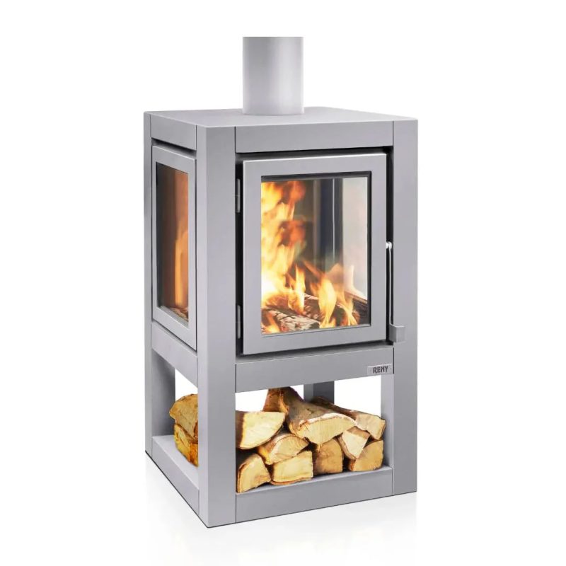 RB73 - Quaruba XXL - Stainless Steel Mat Premium Outdoor Chiminea and Wood Stove