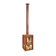 RB73 - Quaruba XL Mobile - Weathered Premium Outdoor Chiminea and Wood Stove