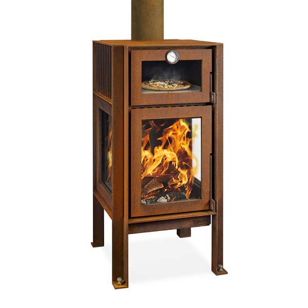 RB73 - Quercus - Weathered Premium Outdoor Chiminea and Wood Stove Pizza Oven