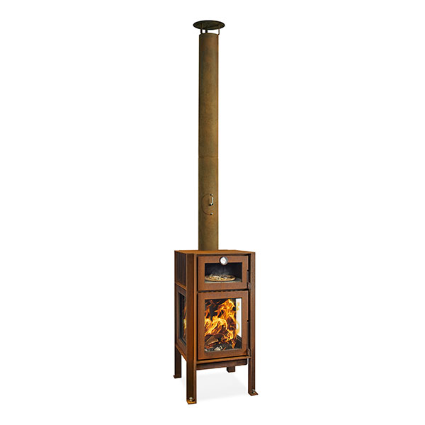 RB73 - Quercus - Weathered Premium Outdoor Chiminea and Wood Stove Pizza Oven