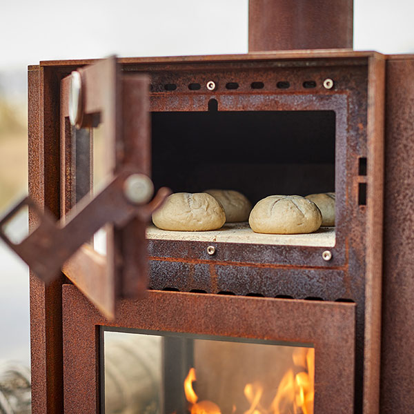 RB73 - Quercus - Weathered Premium Outdoor Chiminea and Wood Stove Pizza Oven