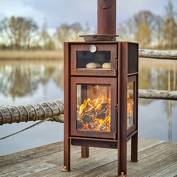 RB73 - Quercus - Weathered Premium Outdoor Chiminea and Wood Stove Pizza Oven