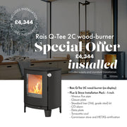 Rais Q-Tee 2C wood-burner inc. installation