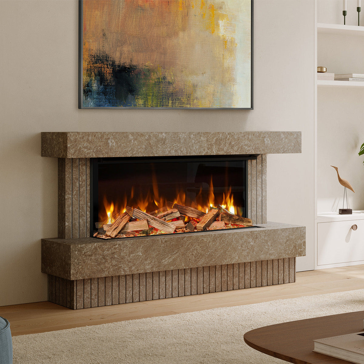 Evonic Stowford FS Marble Electric Fire Suite