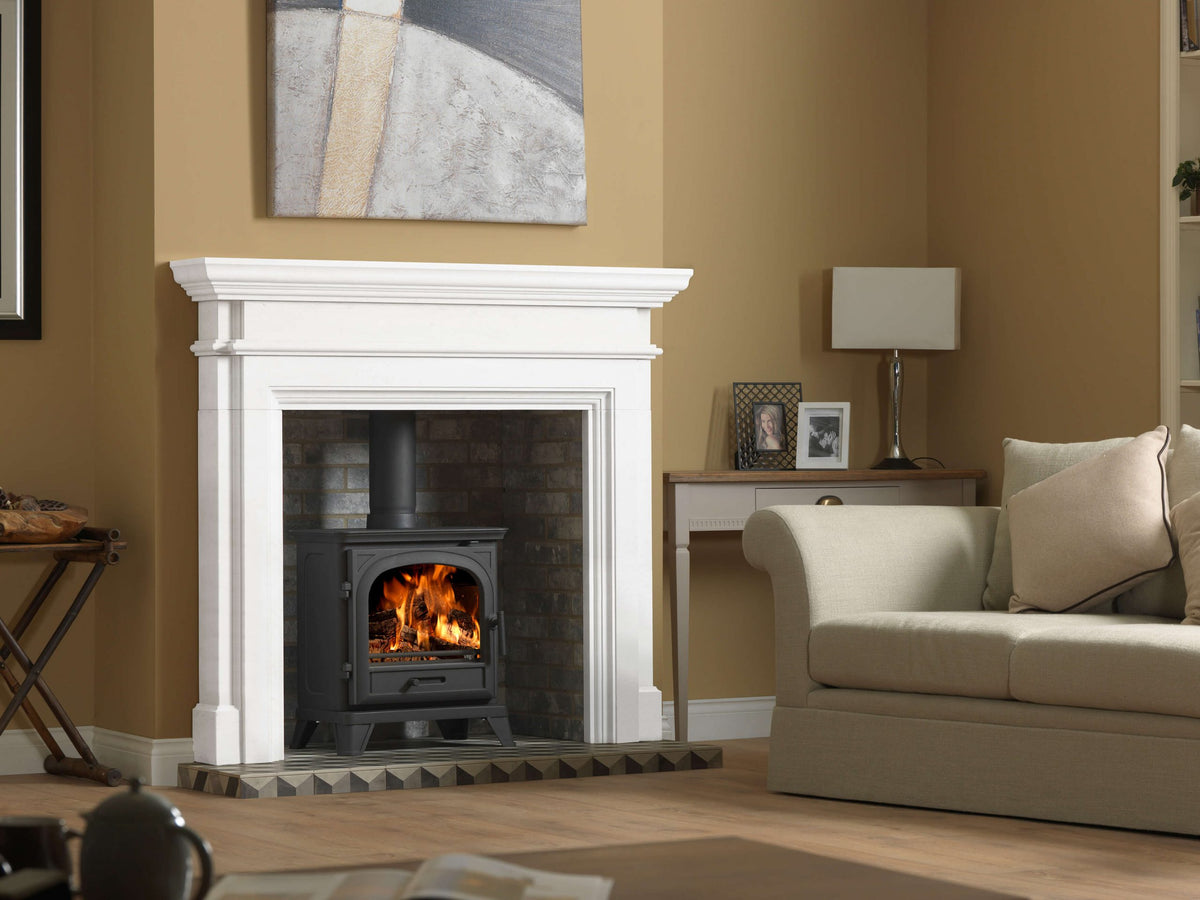 Penman Teramo 57" Agean Limestone Fireplace Mantel