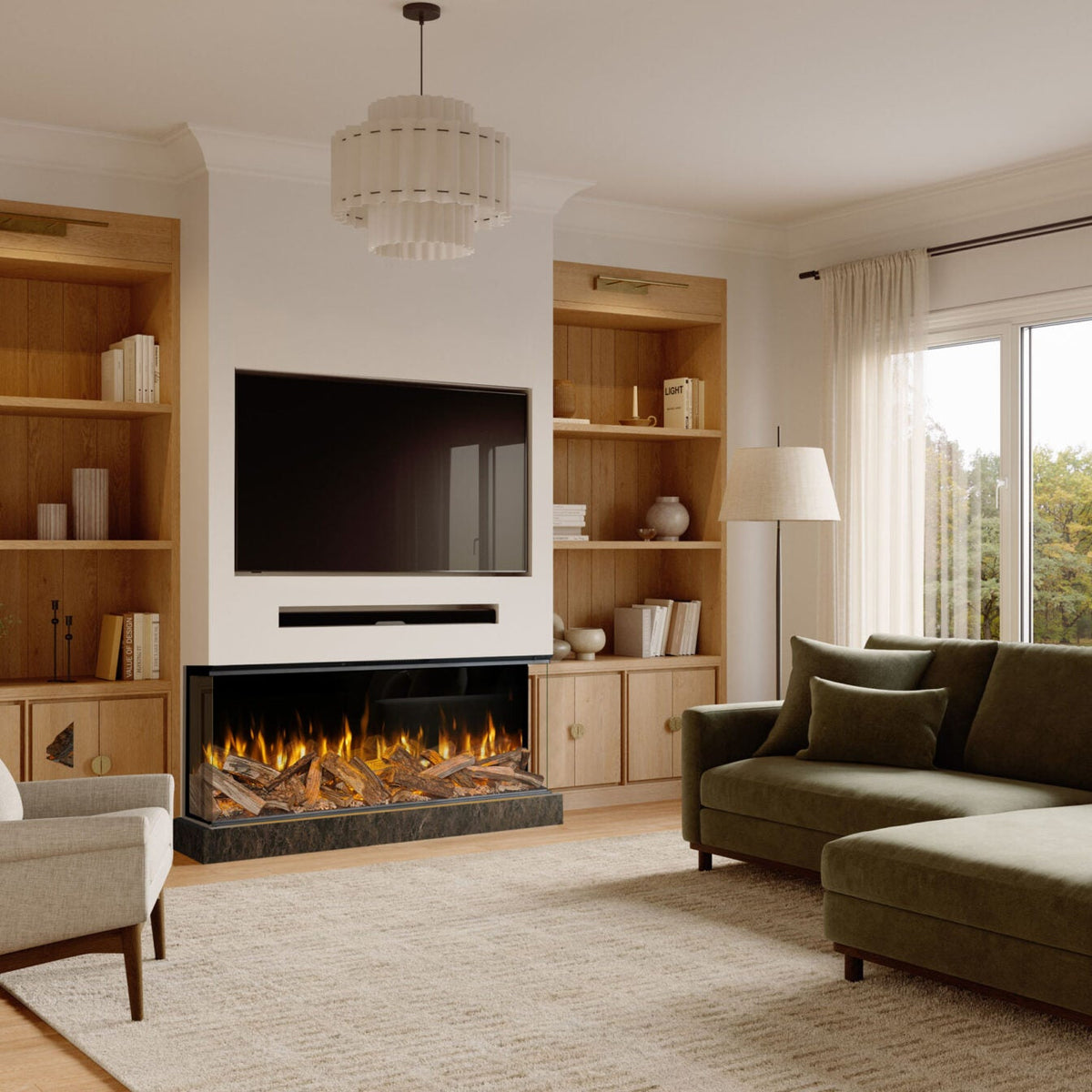 Evonic Volektra 1560 Built-in Electric Fire Black Edition