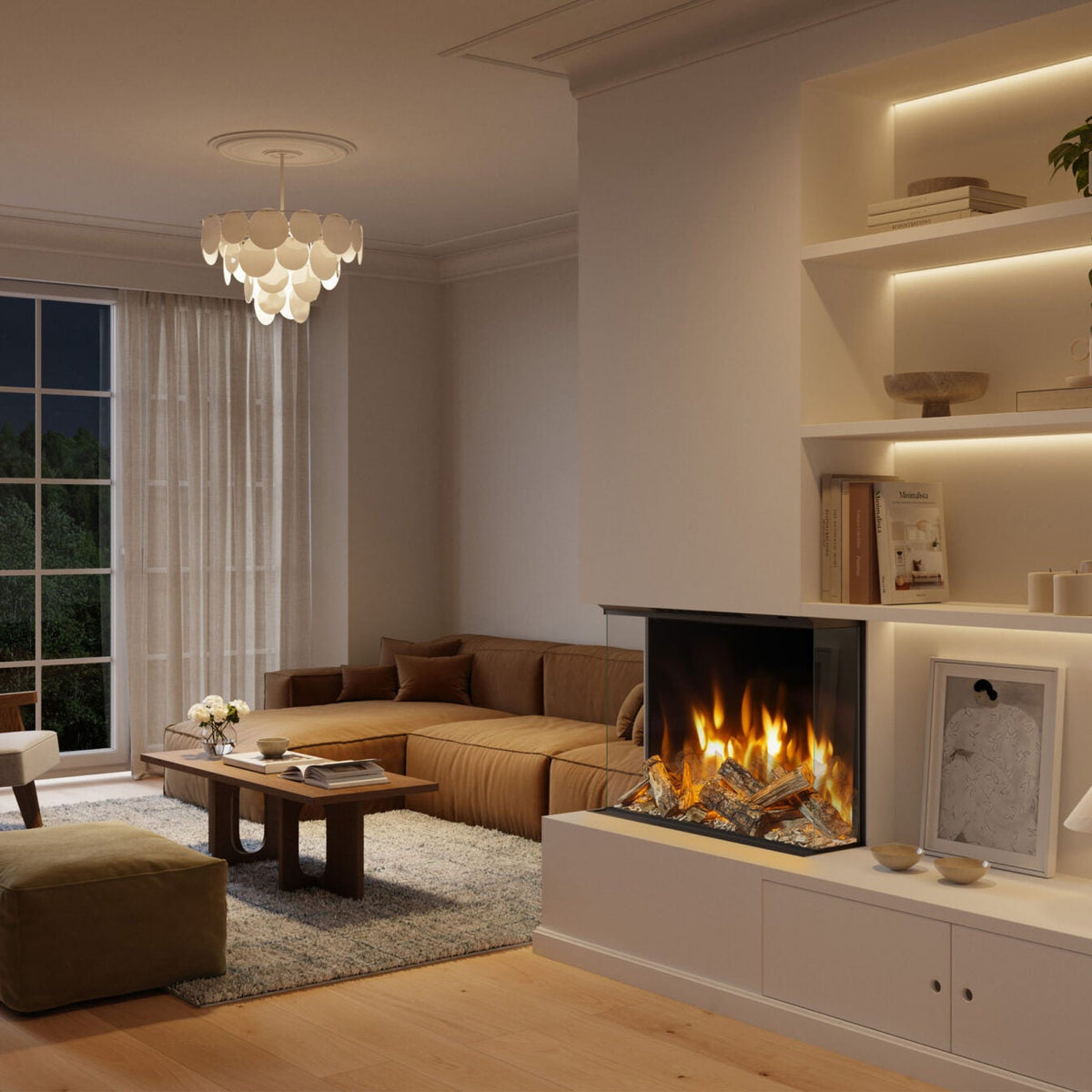 Evonic Volektra 800T Built-in Electric Fire Black Edition