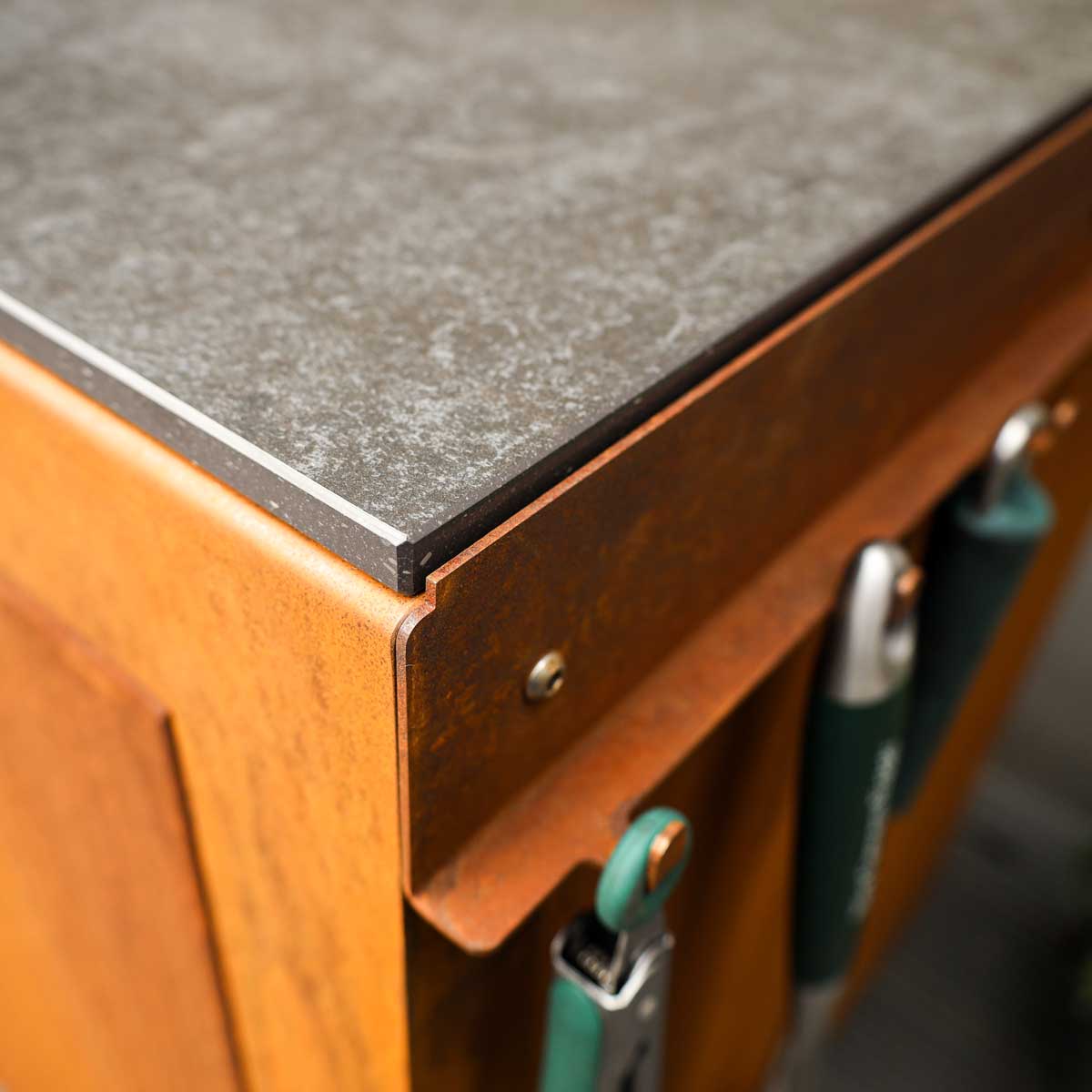 Big Green Egg Base - Corten Steel Kitchen