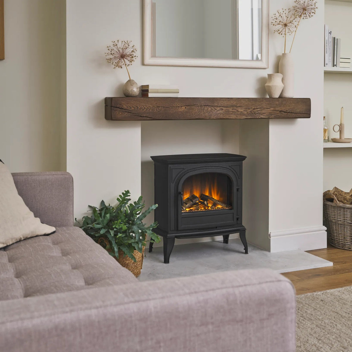 British Fires Hinton Cast Iron Electric Stove Black Edition