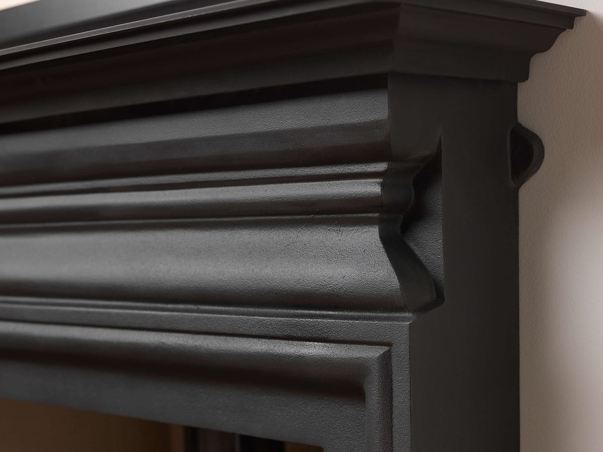 Penman Palmerston Black Cast Iron Fireplace Mantel