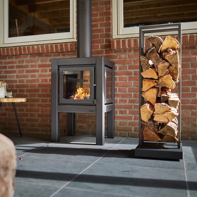RB73 - Quaruba XL - Stainless Steel Black Premium Outdoor Chiminea and Wood Stove