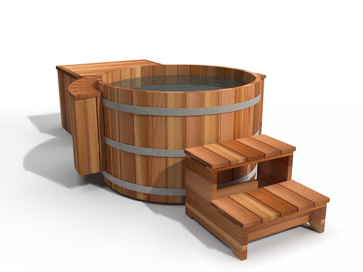 Ofuro Round Cedar Wood Hot Tub