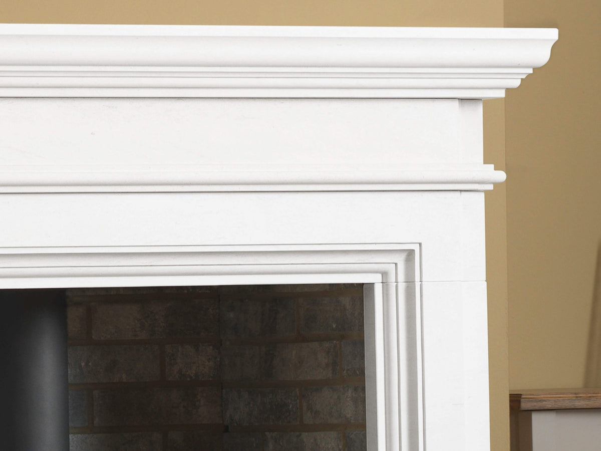 Penman Teramo 57" Agean Limestone Fireplace Mantel